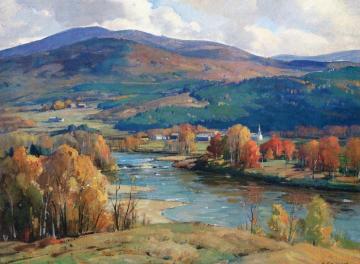 West River In Autumn Artwork by Aldro Thompson Hibbard