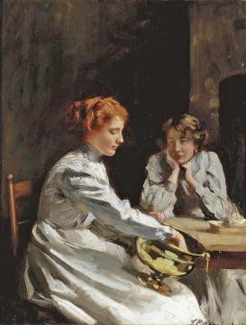 Polishing the Brass Artwork by Thomas Benjamin Kennington