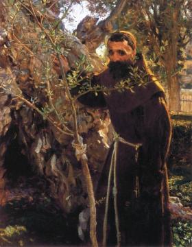 Franciscan Monk in the Garden of Gethsemane Artwork by John Singer Sargent