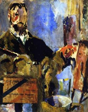 Self Portrait with Shipping Label Artwork by Arthur B. Carles