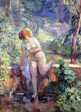 Young girl in a garden at St. Tropez Artwork by Henri Lebasque