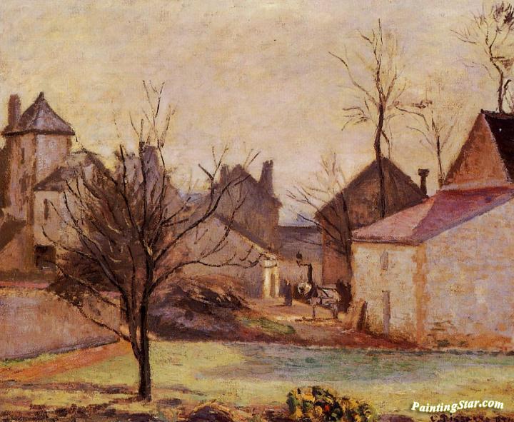 Farmyard in Pontoise Artwork by Camille Pissarro