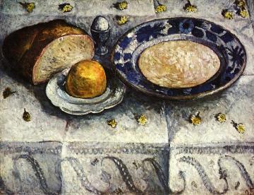 Still Life with a Plate of Milk Artwork by Paula Modersohn-Becker