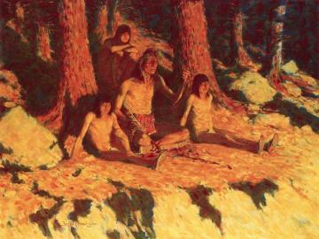 The Story of Where the Sun Goes Artwork by Frederic Remington