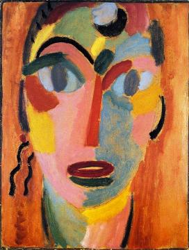 Mystical Head: Young Buddha Artwork by Alexej Jawlensky