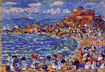 Beach, St. Malo Artwork by Maurice Prendergast