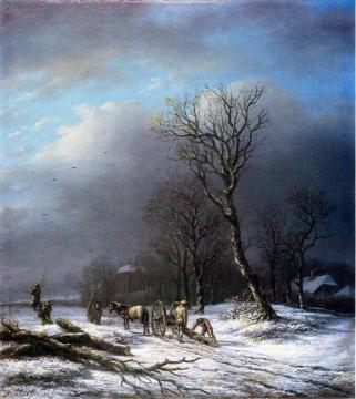 Winter Scene Artwork by Andreas Schelfhout