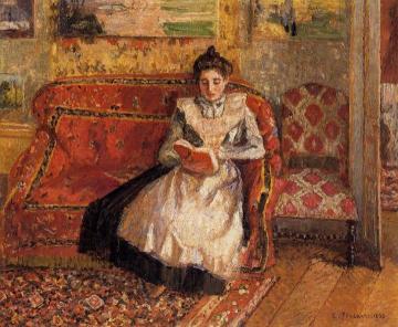 Jeanne Reading Artwork by Camille Pissarro