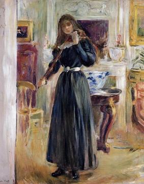 Julie Playing a Violin Artwork by Berthe Morisot