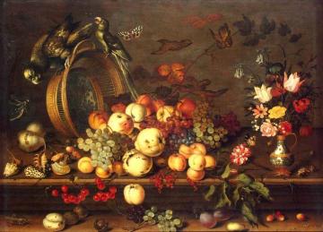 Still-Life with Fruits, Shells and Insects Artwork by Balthasar van der Ast