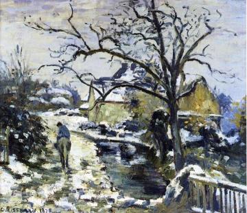 Winter at Montfoucault Artwork by Camille Pissarro