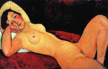 Reclining Nude Artwork by Amedeo Modigliani
