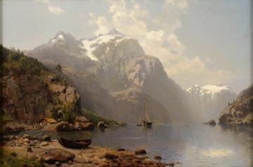 Alpine Lake With A View Of A Mountain Range Artwork by Robert Schultze