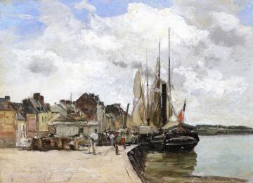 Honfleur, the Port Artwork by Eugène-Louis Boudin