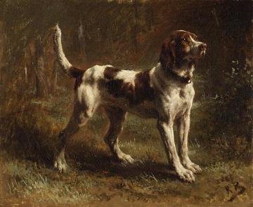 A Limier Briquet Hound Artwork by Rosa Bonheur