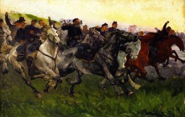 Yankee Cavalry Charge (sketch) Artwork by William Trego