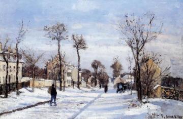 Street in the Snow, Louveciennes Artwork by Camille Pissarro
