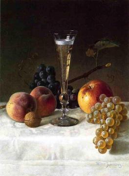 Still Life with Glass of Champagne Artwork by Milne Ramsey