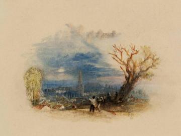 Rogers's 'Poems' - A Village at Evening Artwork by Joseph Mallord William Turner