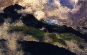 Alpine Landscape with Rising Fog Artwork by Franz Marc