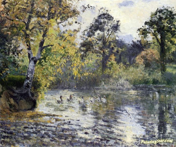 The Pond at Montfoucault Artwork by Camille Pissarro