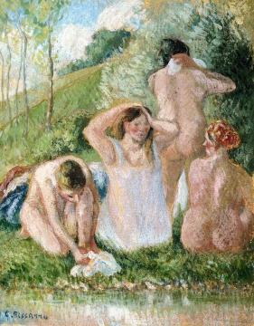 Group of Bathers Artwork by Camille Pissarro