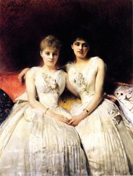 Portrait Of Marthe And Therese Galoppe Artwork by Léon Joseph Florentin Bonnat
