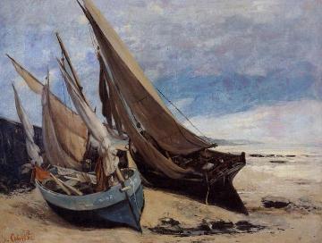 Fishing Boats On The Deauville Beach Artwork by Gustave Courbet