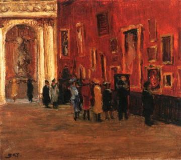 At the Louvre Artwork by Georges D'espagnat