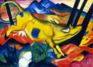 The Yellow Cow Artwork by Franz Marc