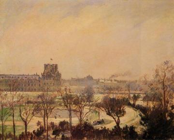 The Tuileries Gardens: Snow Effect Artwork by Camille Pissarro