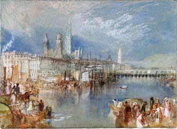 Rouen, Looking Upriver Artwork by Joseph Mallord William Turner
