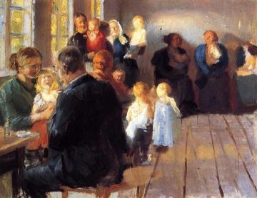 Vaccination (compositional Sketch) Artwork by Anna Ancher