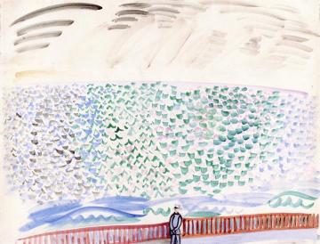 Stroller by the Sea in Le Havre Artwork by Raoul Dufy