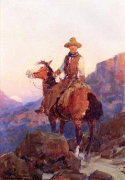 Sunset Shadows Artwork by Frank Tenney Johnson