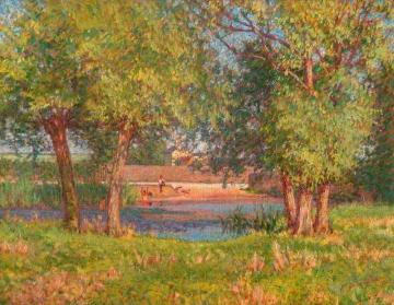 Heath Pond, Leighton Buzzard, Bedfordshire Artwork by Wynford Dewhurst