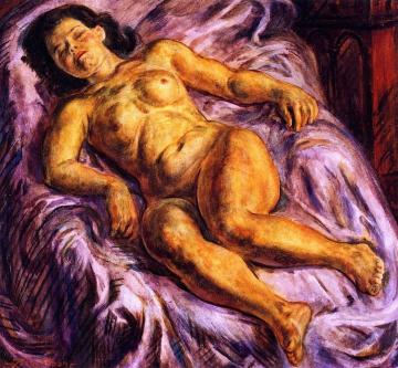 Sleeping Nude on Lavender Artwork by John Sloan