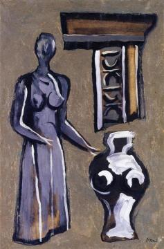 Woman With Anfora Artwork by Mario Sironi