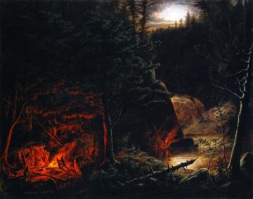 Sportsmen At Jacques Cartier Falls Artwork by Cornelius Krieghoff