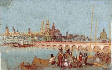 Orléans, The Bridge with the Cathedral Artwork by Joseph Mallord William Turner