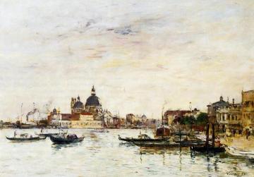 Venice, the Mole at the Entrance of the Grand Canal and the Salute Artwork by Eugène-Louis Boudin