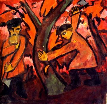 Woodcutters Artwork by Natalia Goncharova