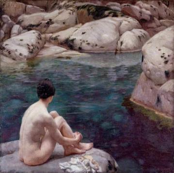 The Bathing Pool Artwork by Harold Knight