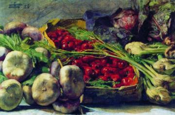 Still Life with Vegetables Artwork by Giovanni Segantini