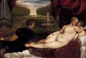 Venus With Organist And Cupid Artwork by Titian