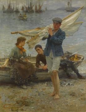 Return from fishing Artwork by Henry Scott Tuke