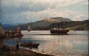 Steamship At Drøbak Artwork by Hans Fredrik Gude
