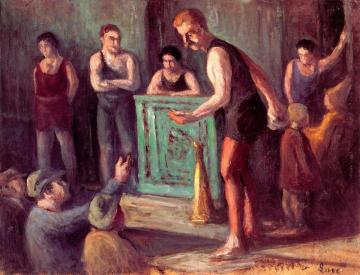 Wrestler Artwork by Maximilien Luce