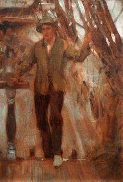 At the Break of the Poop (study) Artwork by Henry Scott Tuke