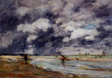 Shore at Low Tide, Rainy Weather, near Trouville Artwork by Eugène-Louis Boudin